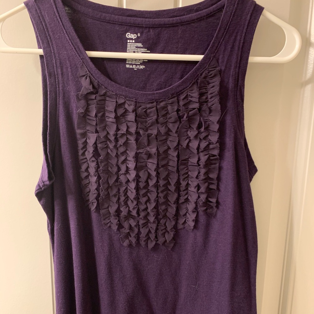 Gap Plum Sleeveless Ruffle Top